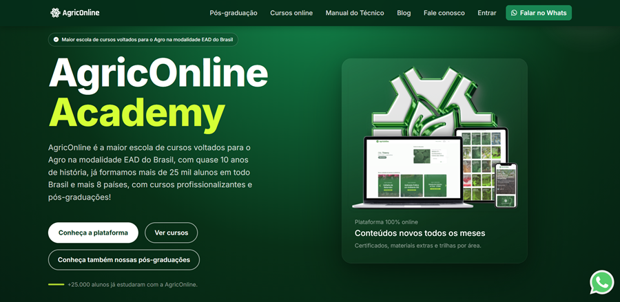 Site e Portal EAD da AgricOnline
