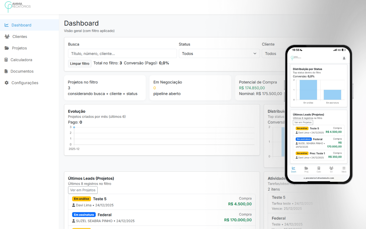 Sistema de gestão para Gamma Precatórios