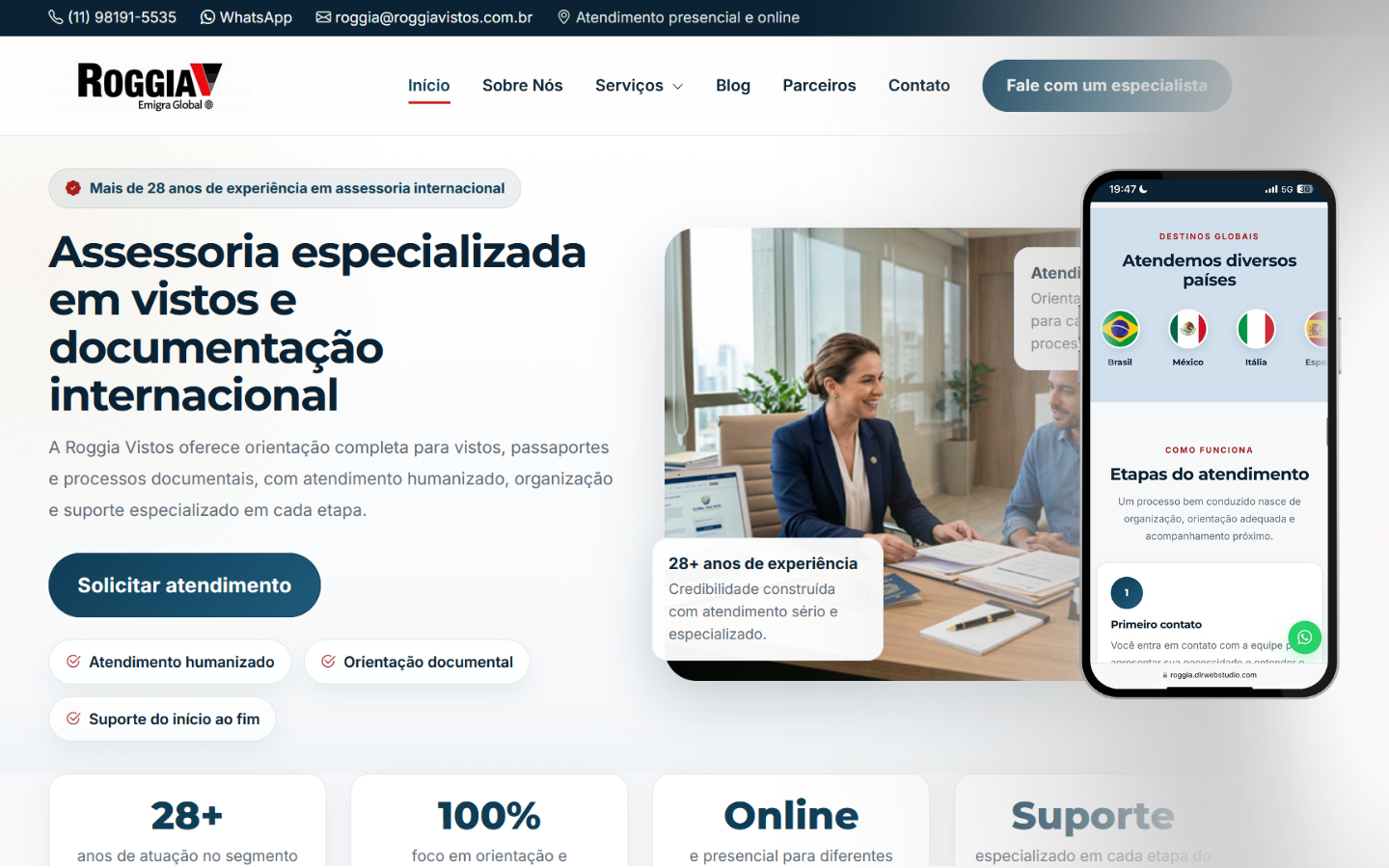 Site institucional da Roggia Vistos