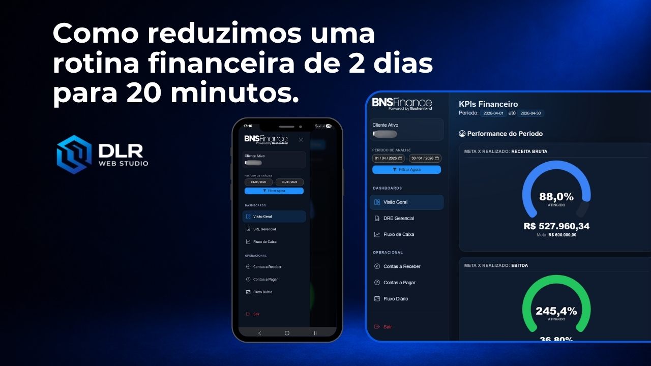 Sistema de gestão empresarial sob medida — resultado real DLR Web Studio
